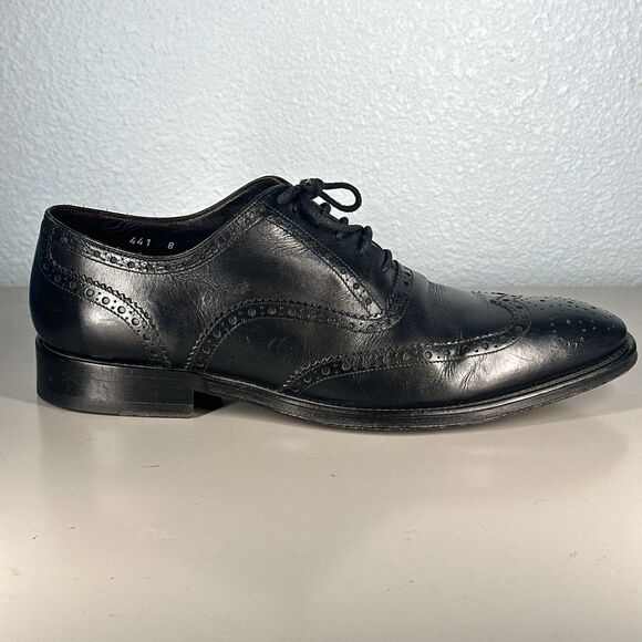 To Boot New York Shoes Mens Size 8 Black Leather Oxford Wing Tip Dress Lace Up